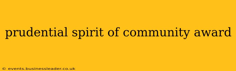 prudential spirit of community award
