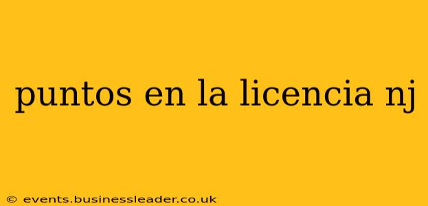 puntos en la licencia nj