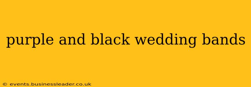 purple and black wedding bands