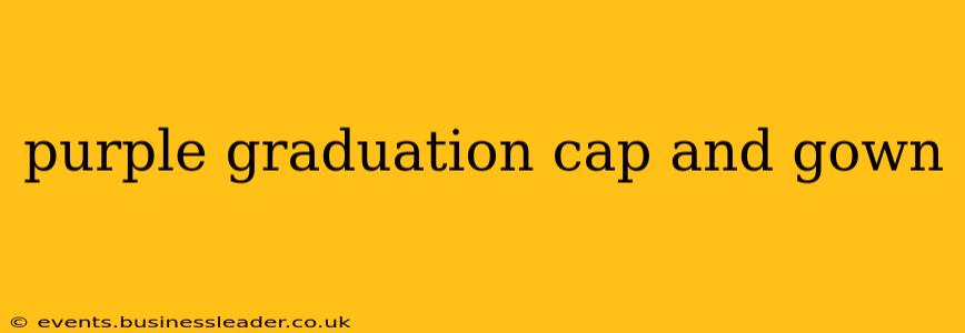 purple graduation cap and gown