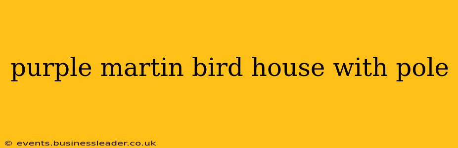 purple martin bird house with pole