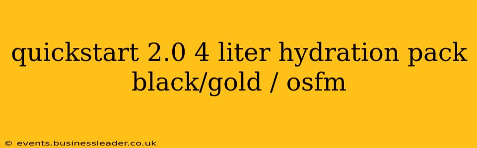 quickstart 2.0 4 liter hydration pack black/gold / osfm