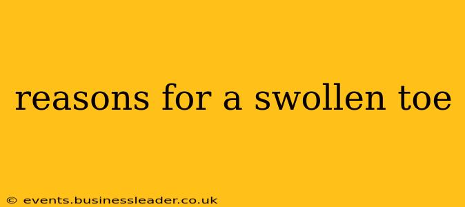 reasons for a swollen toe