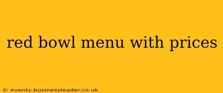 red bowl menu with prices