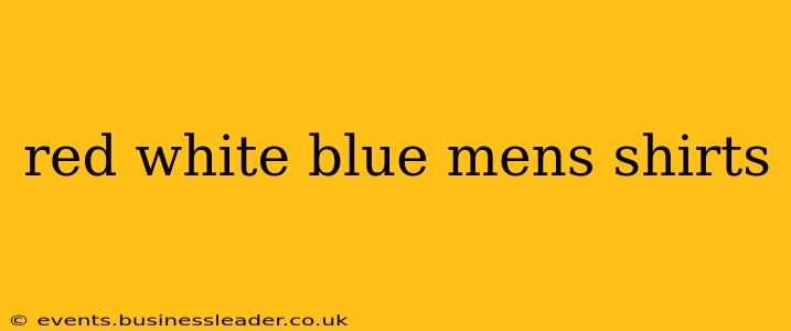 red white blue mens shirts