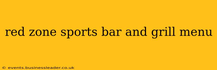 red zone sports bar and grill menu