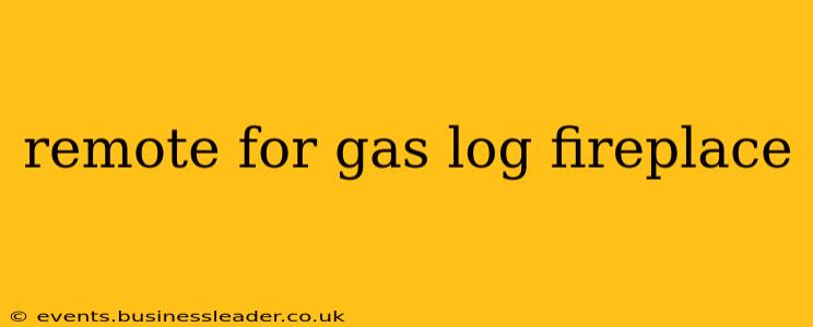 remote for gas log fireplace