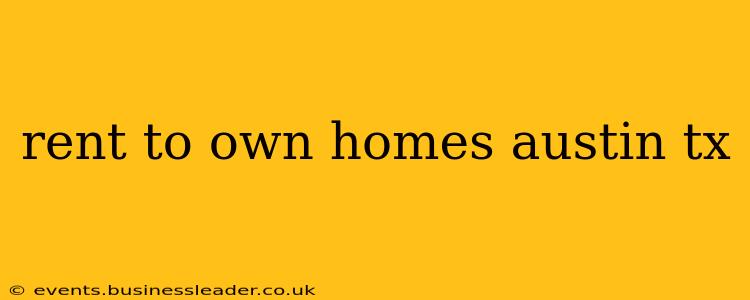 rent to own homes austin tx