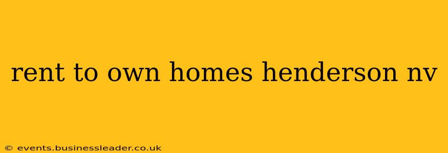 rent to own homes henderson nv