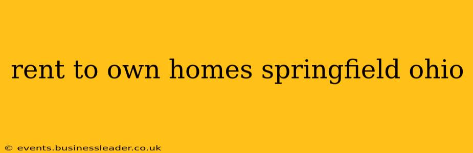 rent to own homes springfield ohio