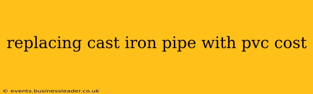 replacing cast iron pipe with pvc cost