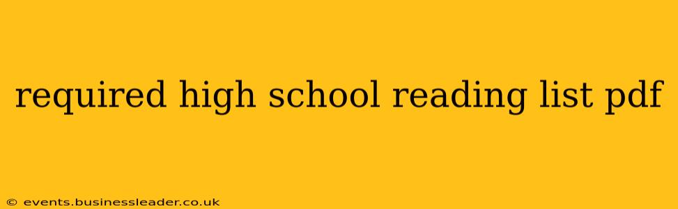 required high school reading list pdf