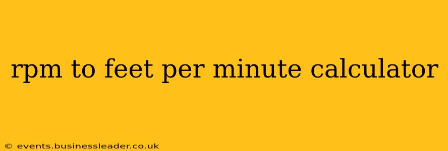 rpm to feet per minute calculator