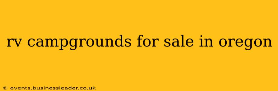rv campgrounds for sale in oregon
