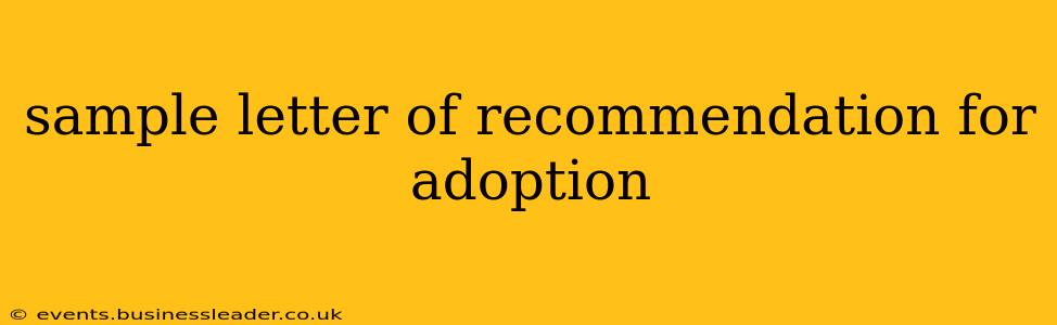 sample letter of recommendation for adoption