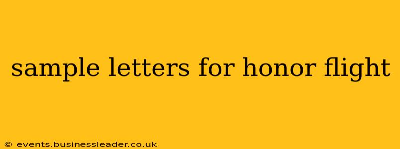 sample letters for honor flight