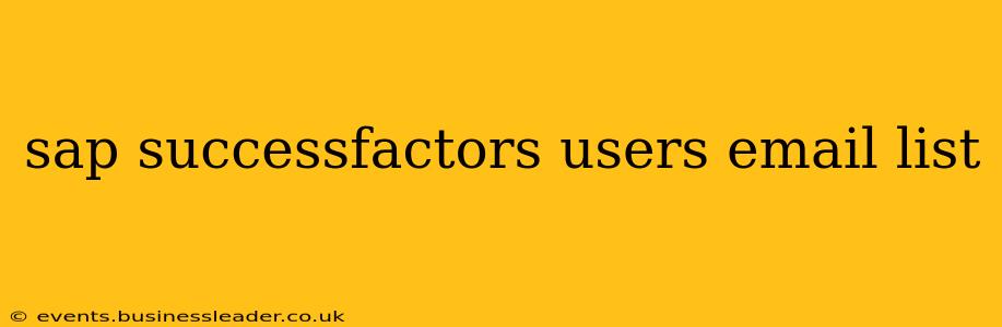sap successfactors users email list