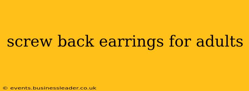 screw back earrings for adults