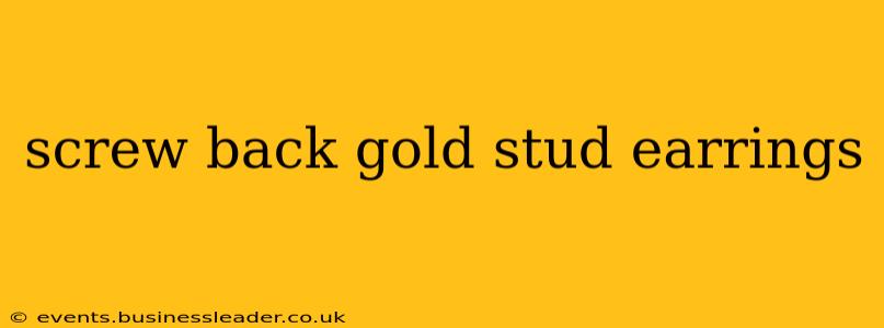 screw back gold stud earrings