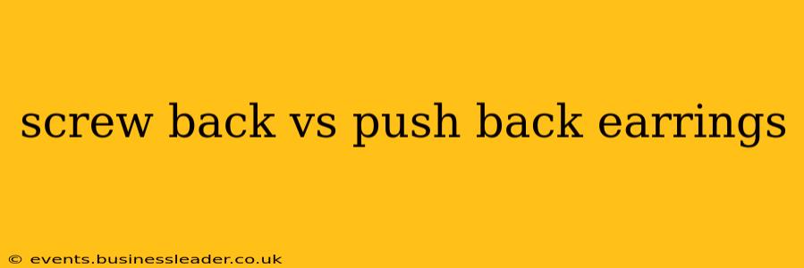 screw back vs push back earrings