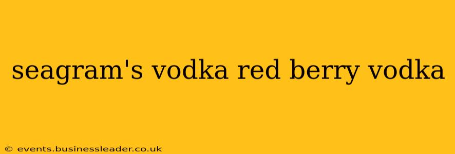 seagram's vodka red berry vodka