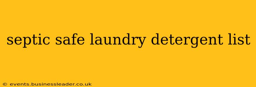 septic safe laundry detergent list