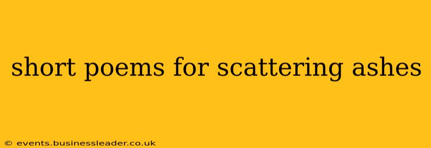 short poems for scattering ashes