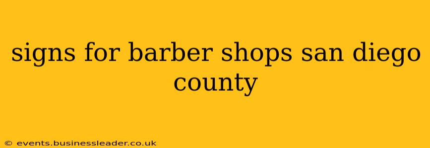 signs for barber shops san diego county