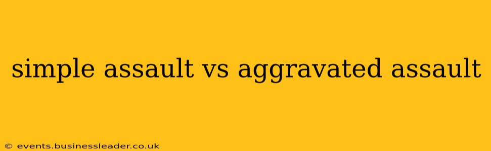 simple assault vs aggravated assault