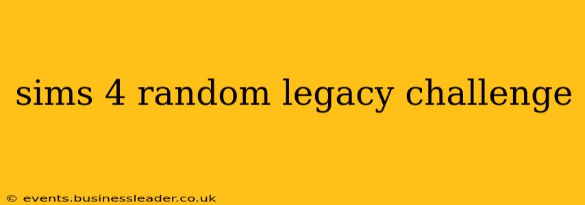 sims 4 random legacy challenge