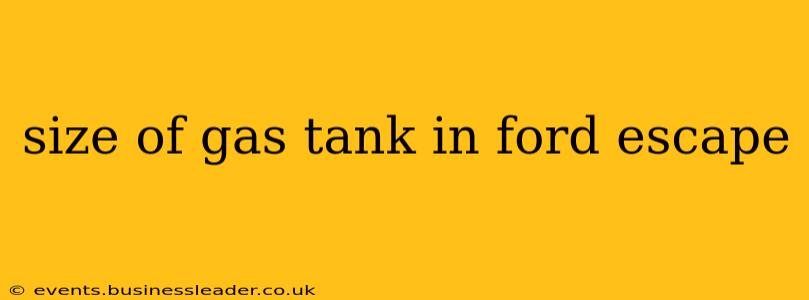 size of gas tank in ford escape