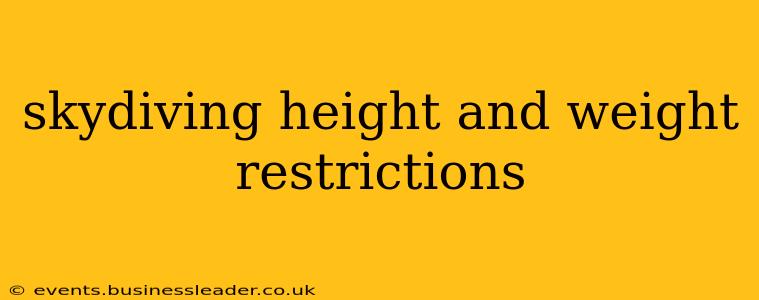 skydiving height and weight restrictions