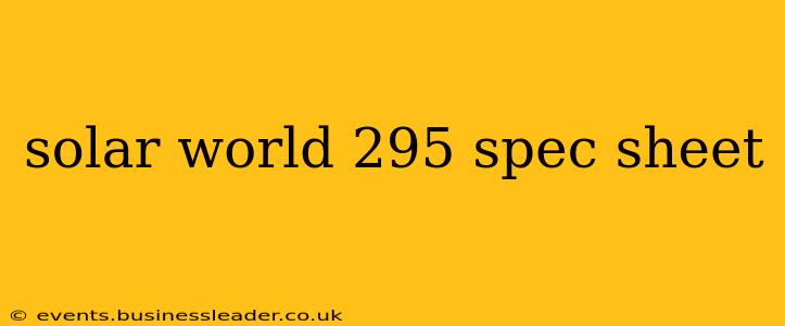 solar world 295 spec sheet