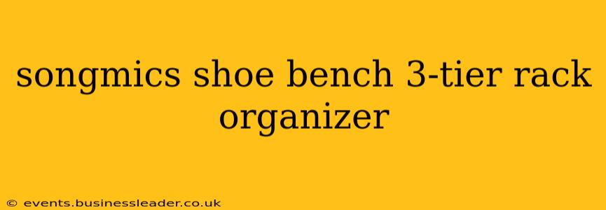 songmics shoe bench 3-tier rack organizer