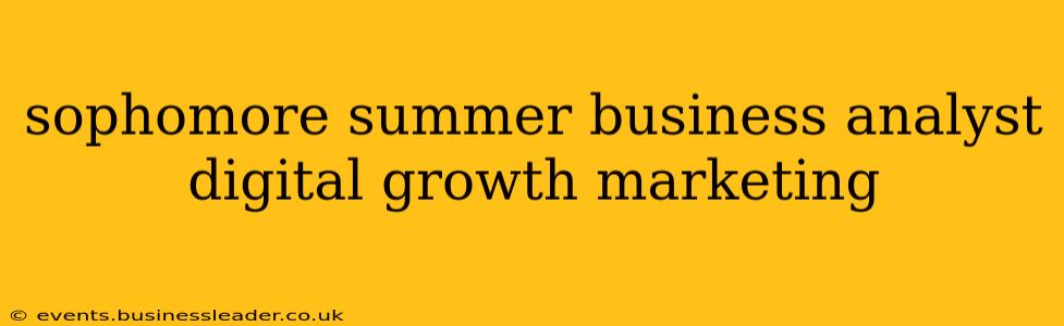 sophomore summer business analyst digital growth marketing