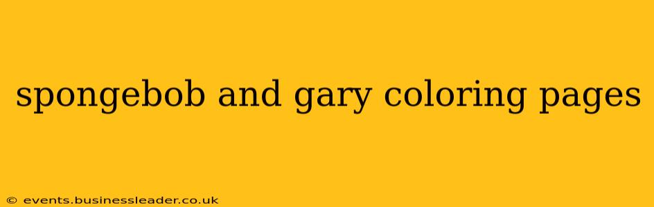 spongebob and gary coloring pages