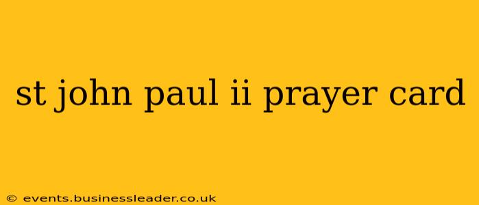 st john paul ii prayer card
