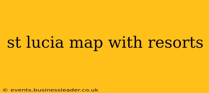 st lucia map with resorts