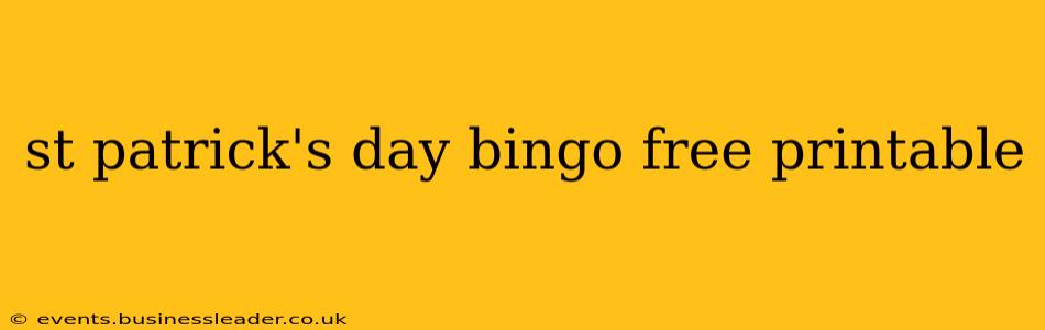 st patrick's day bingo free printable