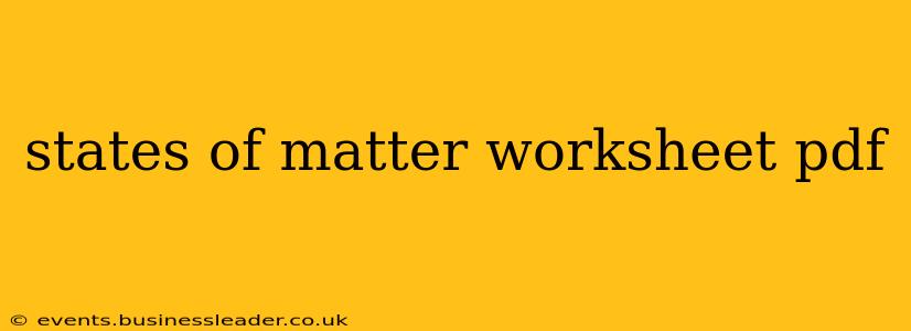 states of matter worksheet pdf
