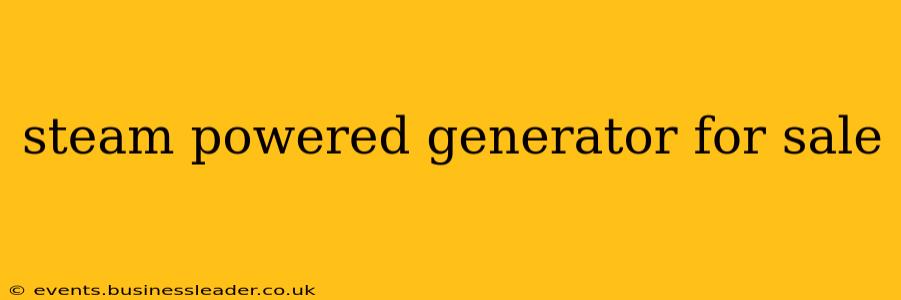 steam powered generator for sale
