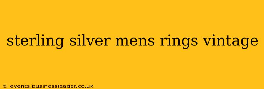 sterling silver mens rings vintage