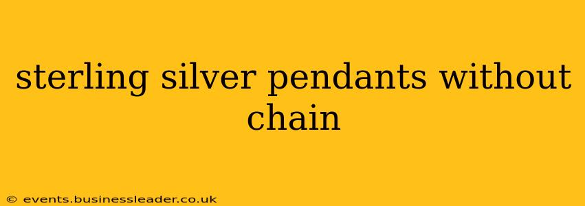 sterling silver pendants without chain