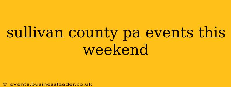 sullivan county pa events this weekend