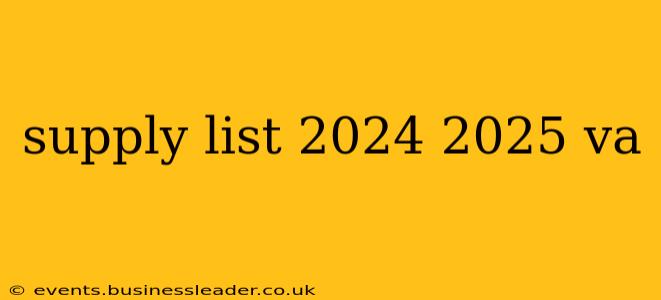 supply list 2024 2025 va