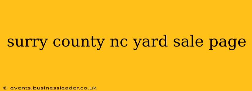 surry county nc yard sale page