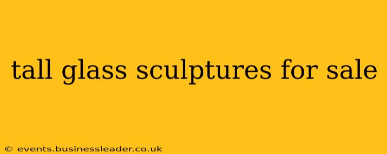 tall glass sculptures for sale