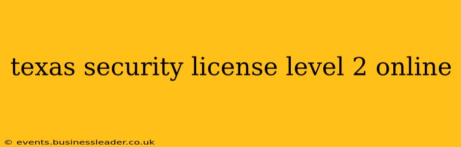 texas security license level 2 online