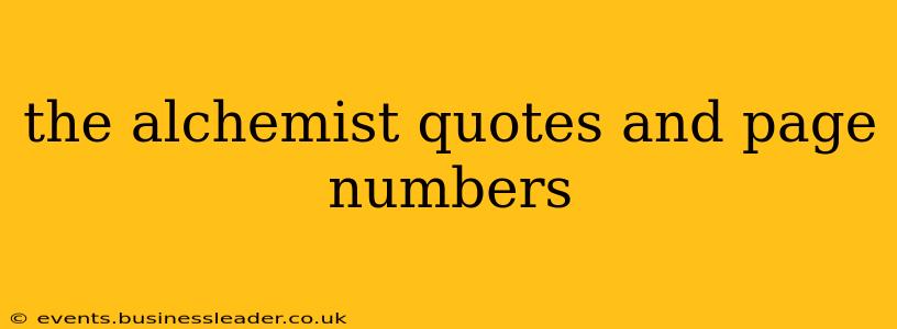 the alchemist quotes and page numbers