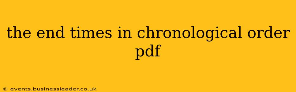 the end times in chronological order pdf